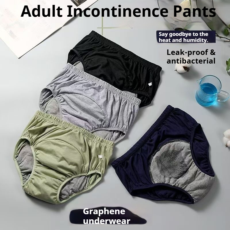Boxer Brief Pack Cotton - Pañales antibacterianos de grafeno para adultos,