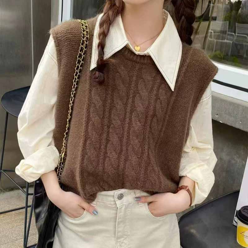 Sleeveless Undershirt - 2025 nuevo chaleco tejido con cuello